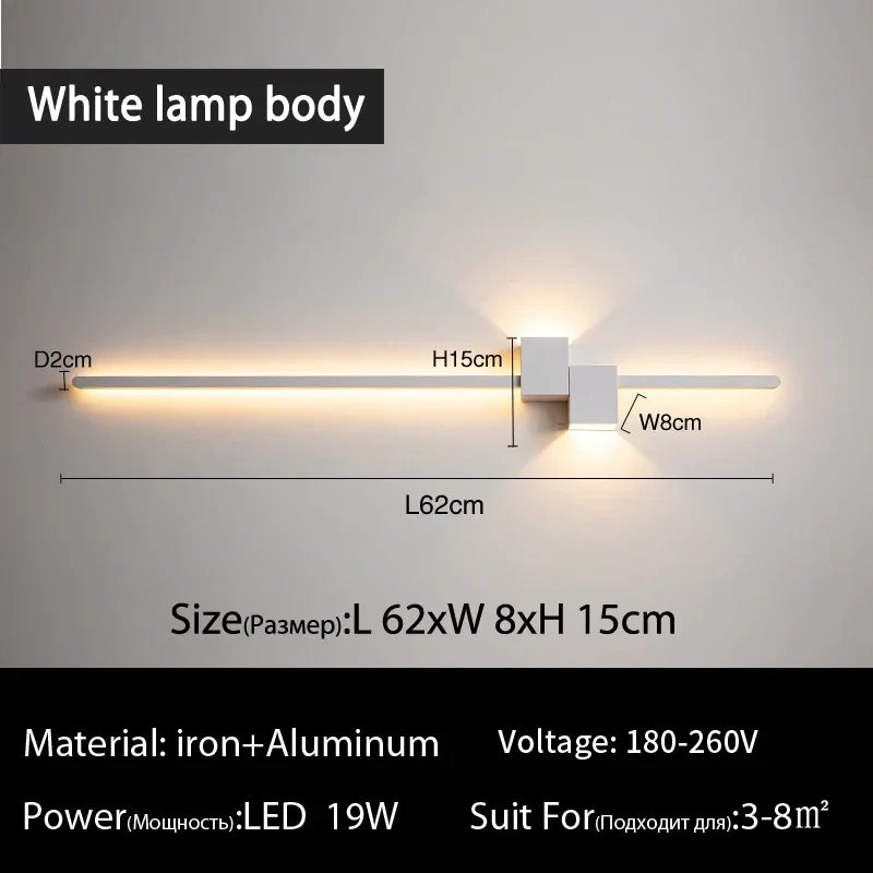 Afralia™ Modern Black LED Wall Lamp for Living Room Bedroom, Minimalist Sconce Lighting
