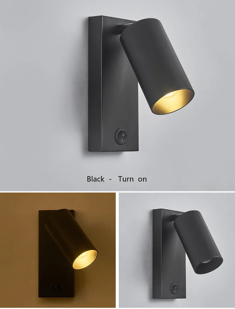 Afralia™ Black Brass LED Wall Sconce Lighting Fixture - Nordic Art Wall Lamp