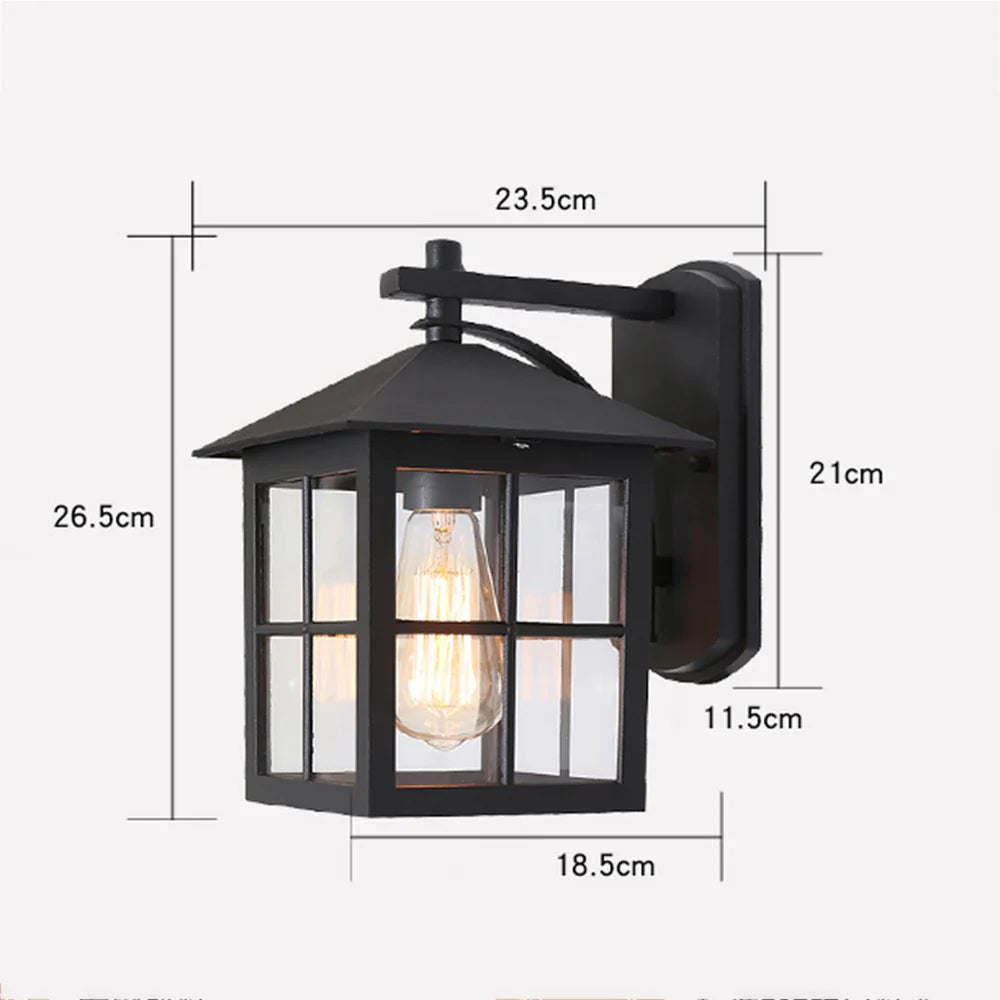 Afralia™ Outdoor Vintage Wall Lamp E27 Sconce Light Fixtures Retro LED Porch Yard Lighting