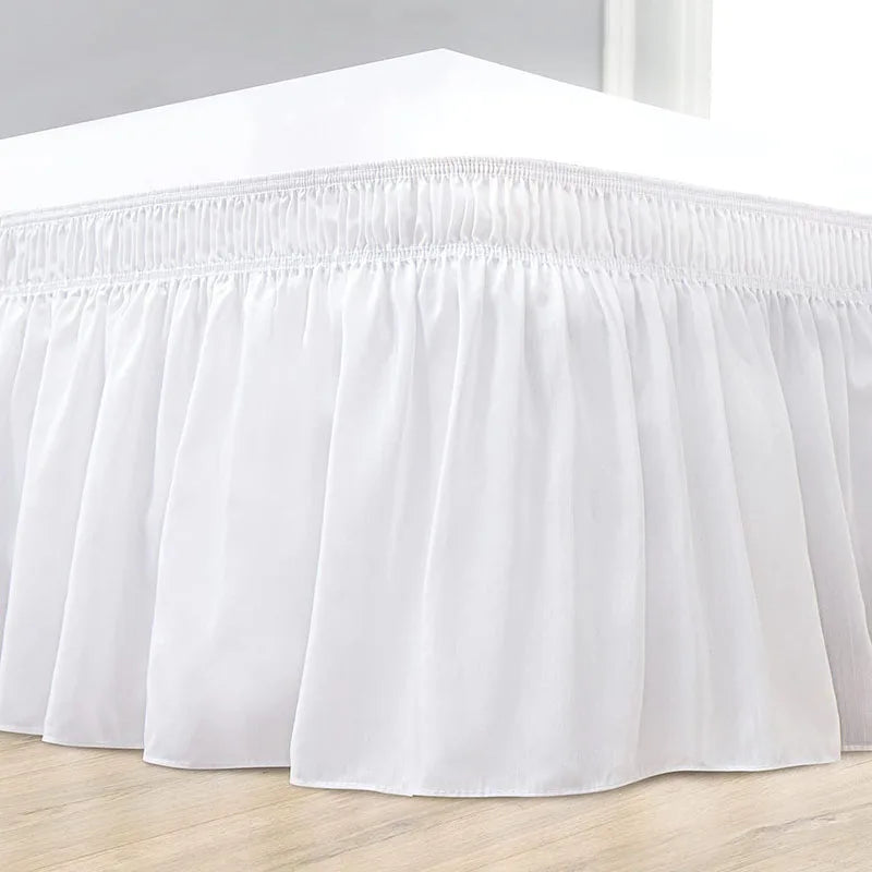 Afralia™ Solid Color Bed Skirt Brushed Stain Resistant Easy To Clean Bed Cover