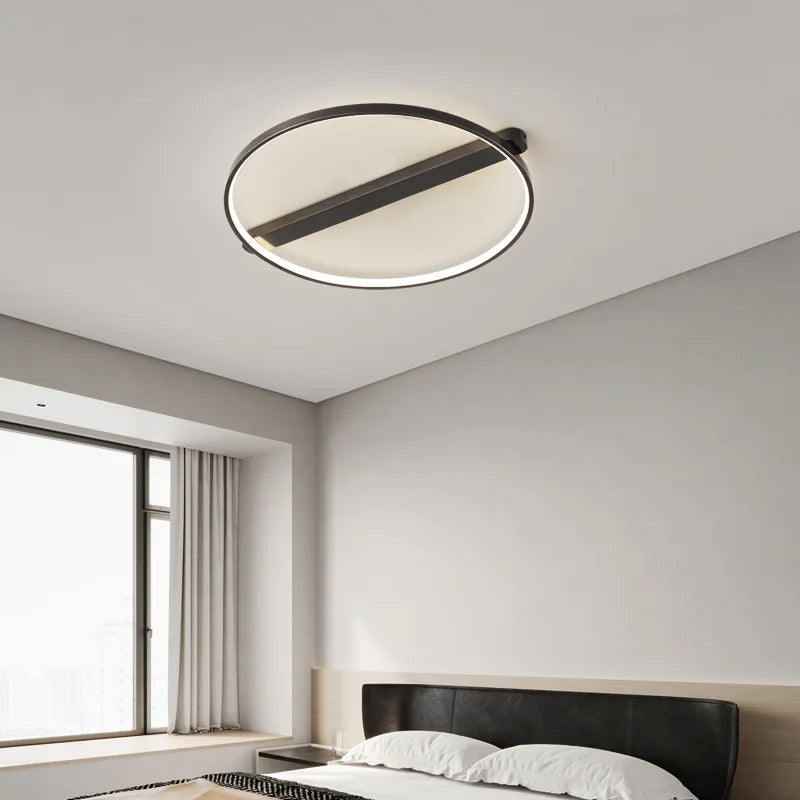 Afralia™ Modern Circle LED Ceiling Lamp for Bedroom Study Living Room Decor