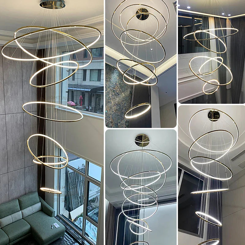 Afralia™ Nordic Stair Chandelier, Pendant & Ceiling Light for Living Room, Bedroom, Dining Room