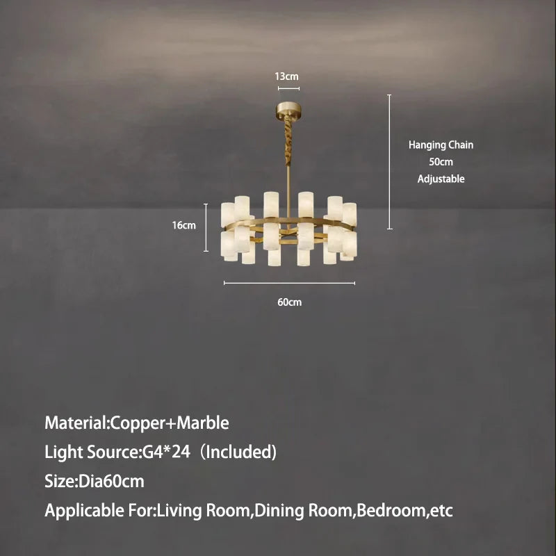 Afralia™ Copper Marble Hanging Lamparas: Elegant Round Indoor Lighting for Dining Room