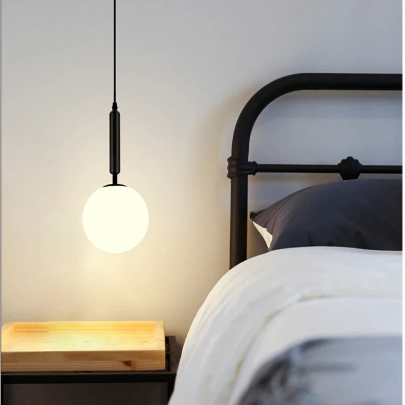 Nordic Glass Ball Pendant Light for Living Dining Bedroom by Afralia™