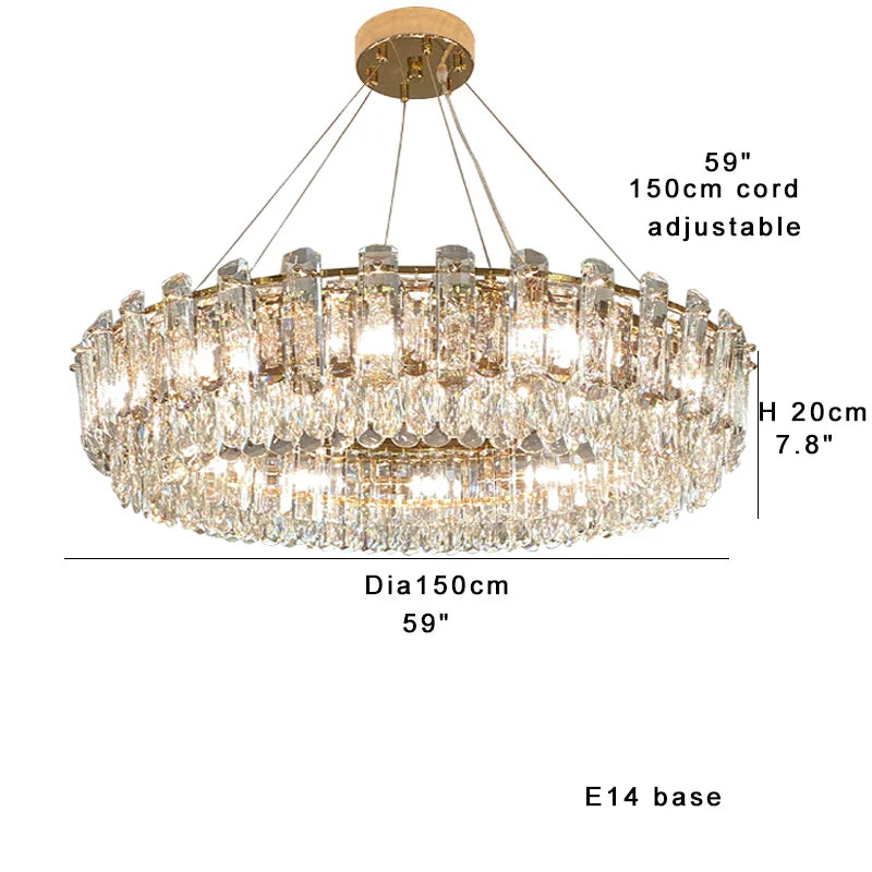 Afralia™ Nordic Crystal LED Dimmable Ceiling Pendant Lights for Luxury Home Decor