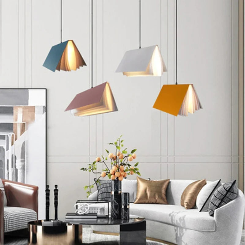 Nordic Design Book Pendant Lamp LED for Living Room Bedroom by Afralia™