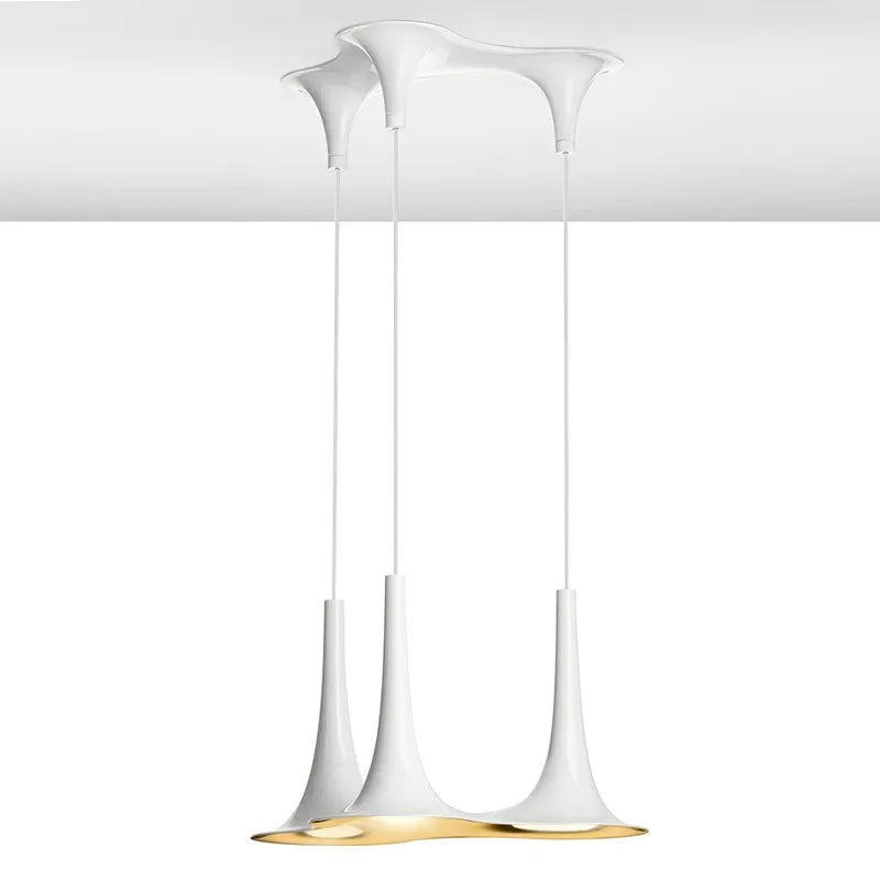 Afralia™ Minimalist Gold & White Pendant Light for Living Room & Bedroom