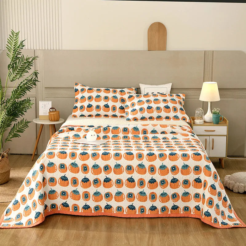 Afralia™ Cotton Double Bedspread Set with Floral Design for Healthy Home Bed Decor