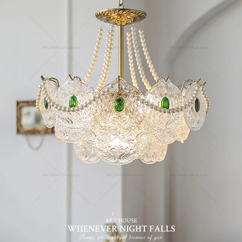 Afralia™ Crystal Chandelier: Modern Chic Pearl Light for Elegant Home Decor