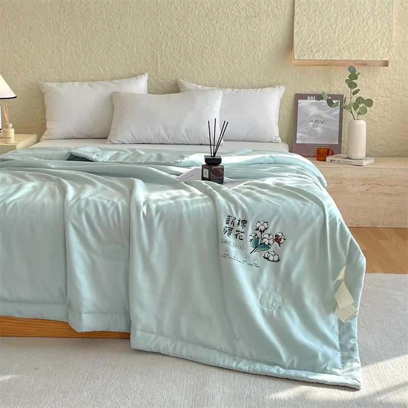 Afralia™ Summer Cooling Blanket: Soft, Lightweight, Breathable Cotton Quilt for Bed Comfort