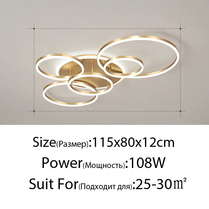 Afralia™ White Gold LED Chandelier for Living Room Study Parlor, Modern Indoor Lighting