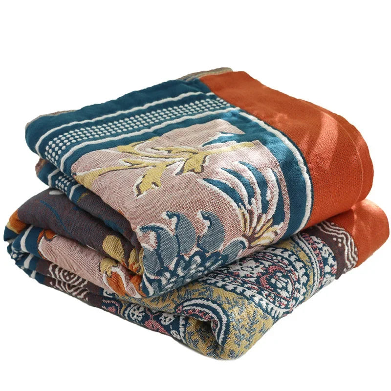 Afralia™ Summer Soft Cotton Gauze Throw Blanket - Boho Bed Cover & Sofa Towel