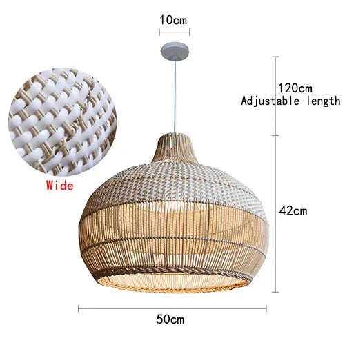 Afralia™ Rattan Chandelier: Handmade Nordic Retro Kitchen & Tea Room Pendant Lamp