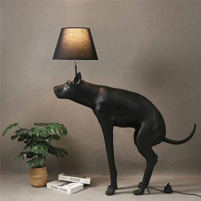 Afralia™ Big Dog LED Floor Lamp Black Dog Table Lamp E27 for Living Room