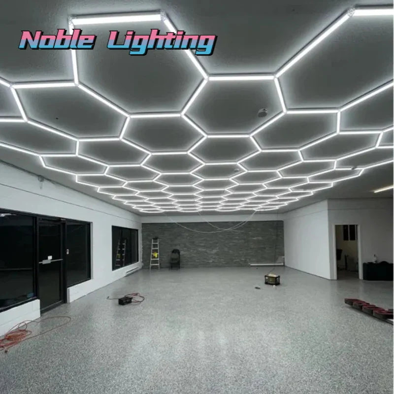 Afralia™ Hexagon LED Tube Light for Garage Barbershop Gym, 110V-240V Honeycomb Lighting