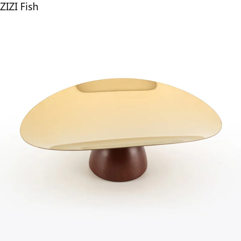 Afralia™ Gold Plated Wooden Fruit Bowl Tray Set for Home Kitchen and Restaurants