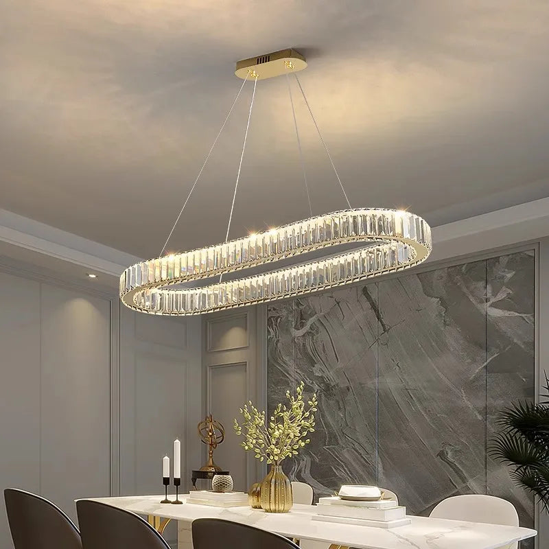 Afralia™ Crystal Chandelier: Modern Home Decoration Pendant Lights for Living and Dining Room