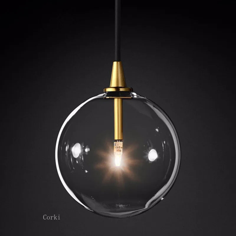 Afralia™ Glass Ball Pendant Lights: Modern Vintage Loft Kitchen Hanging Lamp