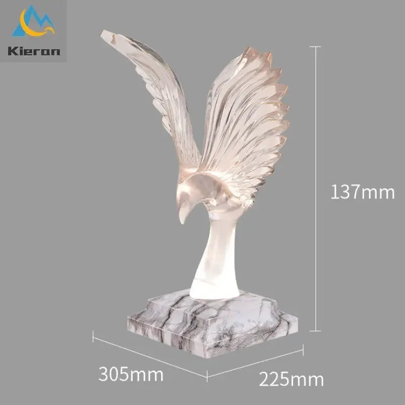 Afralia™ Crystal Eagle LED Table Lamp for Bedroom Study and Living Room