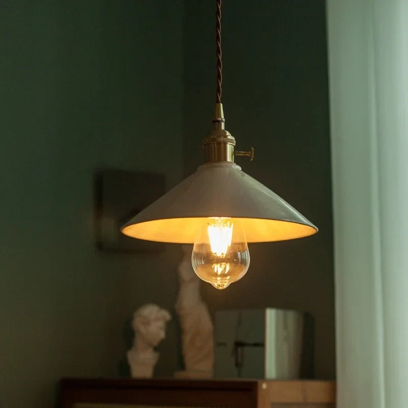 Afralia™ Beige Ceramic LED Pendant Lamp for Home and Commercial Spaces