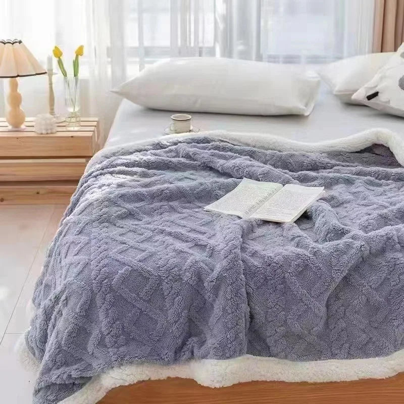 Afralia™ Tafurong Winter Blanket 150/180x200cm - Double-sided Plush Bedspread