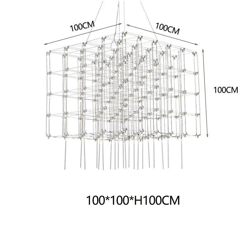 Afralia™ Sky Starlight Cube Chandelier for Living Room, Restaurant, Hotel Lobby, Bar, and Sales Department