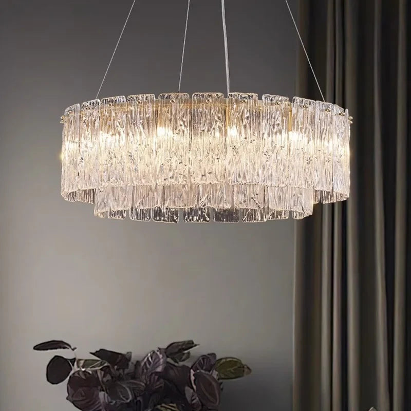 Afralia™ Crystal Ceiling Chandelier for Luxe Living Room & Dining Table Lighting