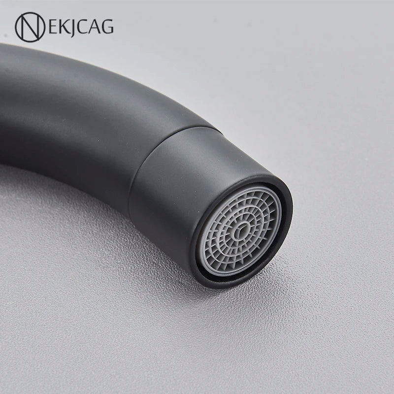 Afralia™ Matte Black Stainless Steel Basin Faucet with 360° Rotation and Single Handle