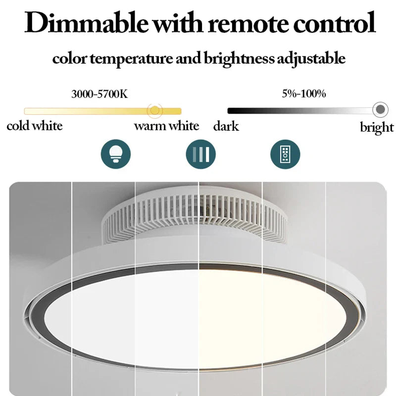 Afralia™ Modern Full Spectrum Blade Ceiling Fan with Remote Control for Bedroom & Living Room