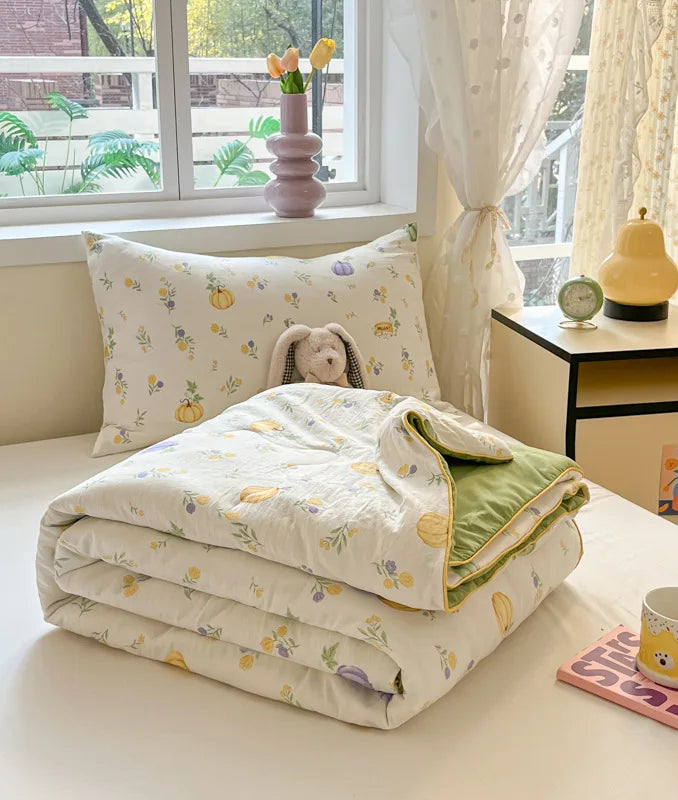 Afralia™ Cartoon Printed Summer Lightweight Cooling Blanket for Kids and Students.