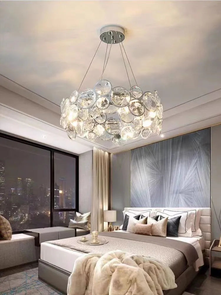 Afralia™ Luxury Crystal Chandelier LED Pendant Light for Modern Living Room