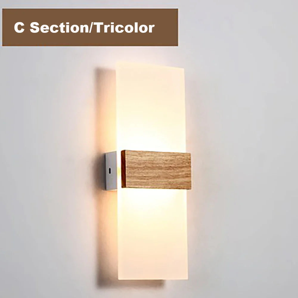 Afralia™ Nordic Wooden LED Wall Sconce for Home Decor and Indoor Lighting