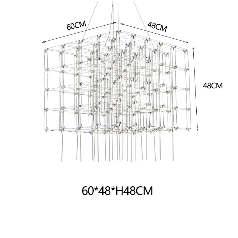 Afralia™ Sky Starlight Cube Chandelier for Living Room, Restaurant, Hotel Lobby, Bar, and Sales Department