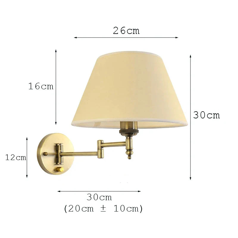 Afralia™ Telescopic Fabric Iron Wall Lamp - Creative Bedroom Bedside Study Reading Light