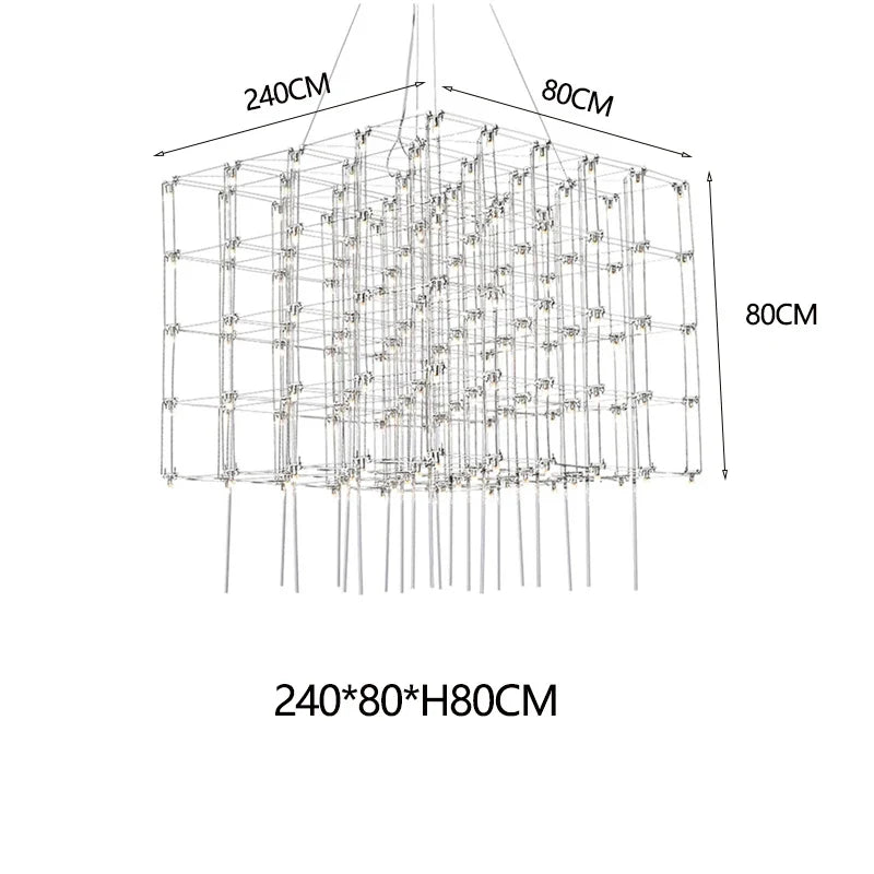Afralia™ Sky Starlight Cube Chandelier for Living Room, Restaurant, Hotel Lobby, Bar, and Sales Department