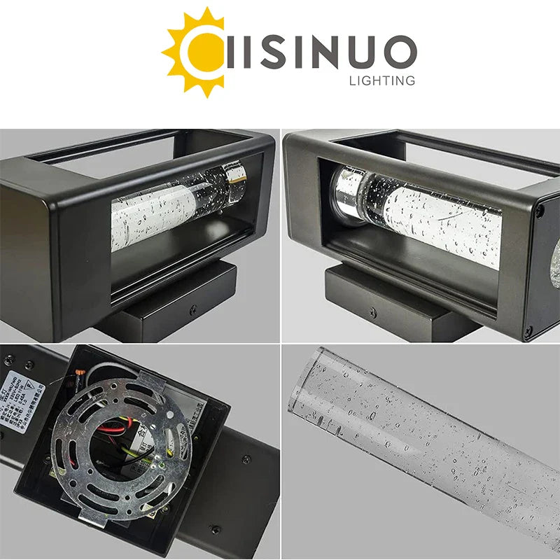 Afralia™ Crystal Bubble Glass Wall Lamp 11W LED Outdoor Sconce IP65 Garden Light