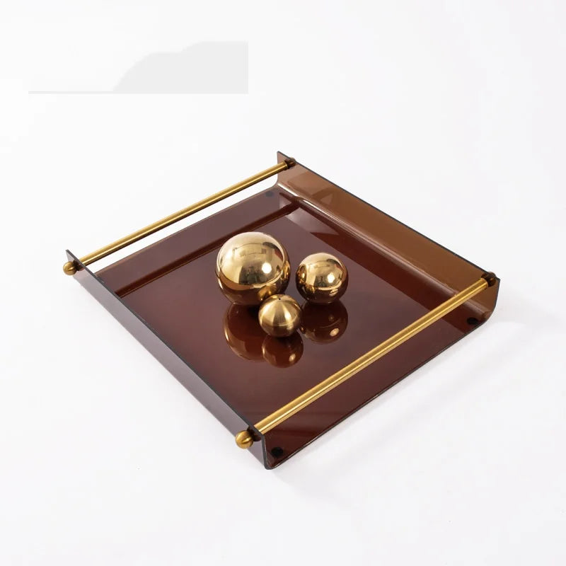 Afralia™ Clear Glass Square Fruit Plate Tray Desktop Storage Container Home Decor