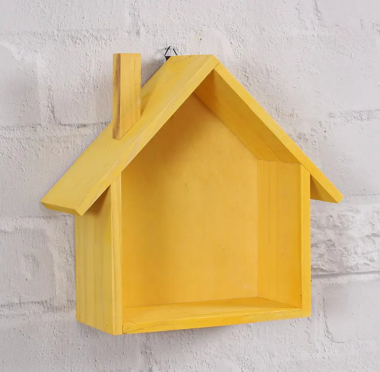 Afralia™ Retro Colored House Shelf Wall Decor for Children's Bedroom