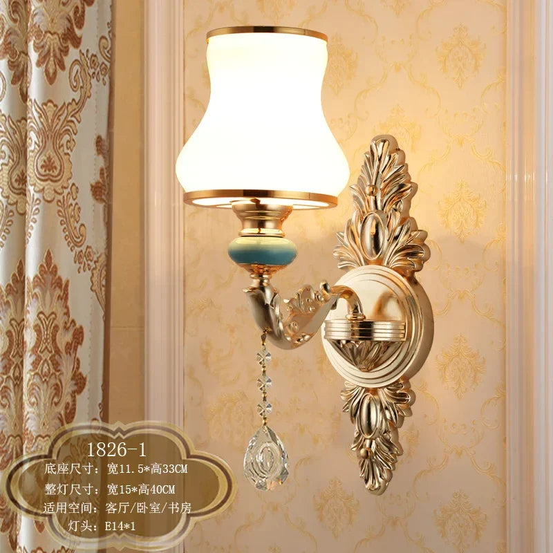 Afralia™ Crystal Wall Sconce Bedroom Lamp Indoor Modern Lighting Europen Style