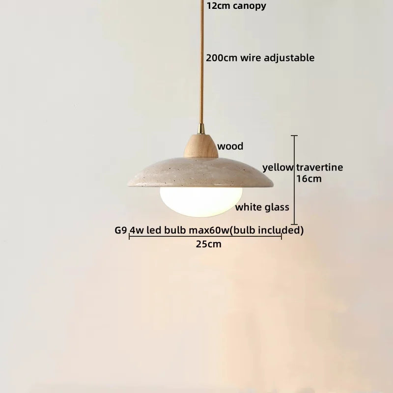 Afralia™ Yellow Travertine LED Pendant Light - Modern Nordic Acrylic Hang Lamp