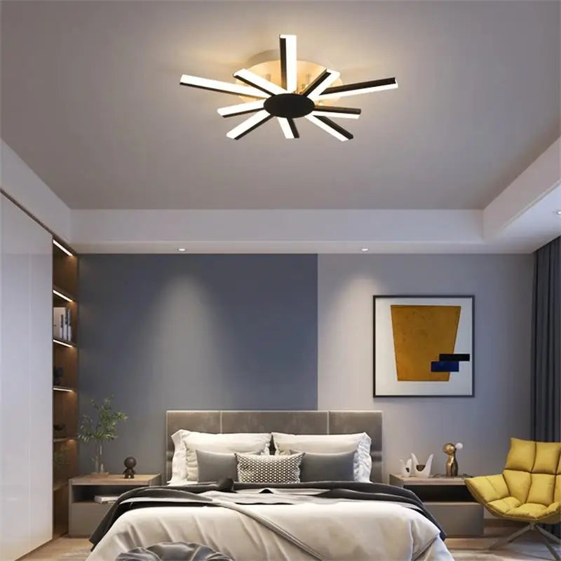 Afralia™ Flower-Shaped Acrylic Chandelier: Gold Black White Indoor Living Room Bedroom Light