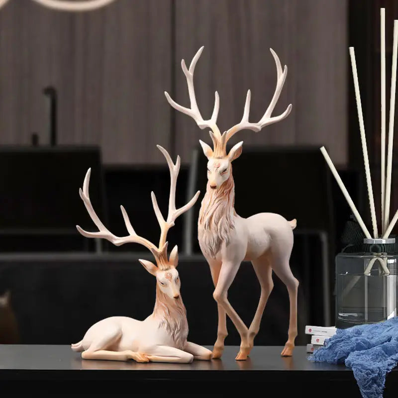 Afralia™ Resin Reindeer Sculpture: High-End Elk Figurine for Luxury Home Decor