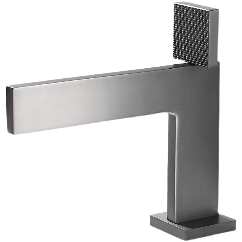 Afralia™ Copper Square Basin Mixer: Black/Chrome/Golden, Single Handle Hot/Cold Water Tap