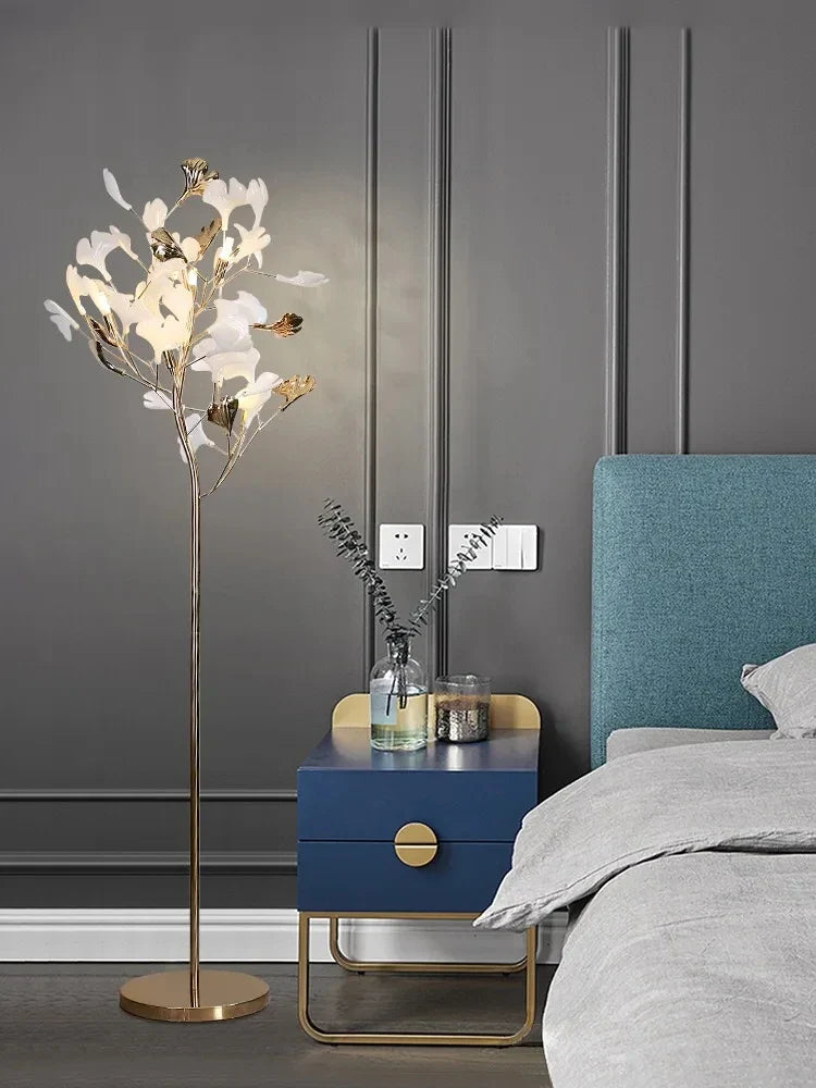 Afralia™ Ginkgo Leaf Floor Lamp - Modern Lighting for Living Room, Bedroom, Study