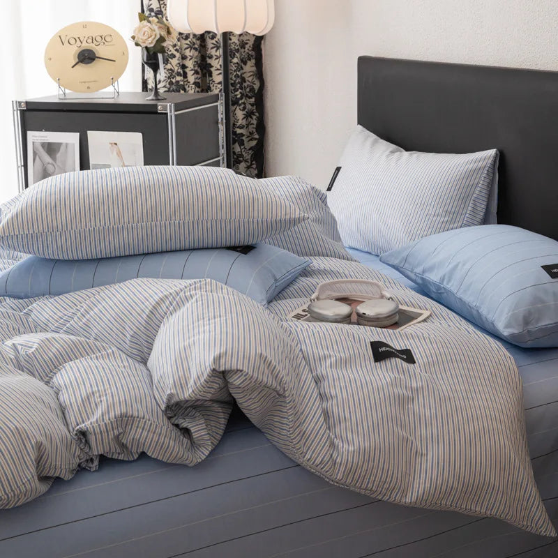 Afralia™ Nordic Cotton Bedding Sets High Quality Queen Twin Comforter Set