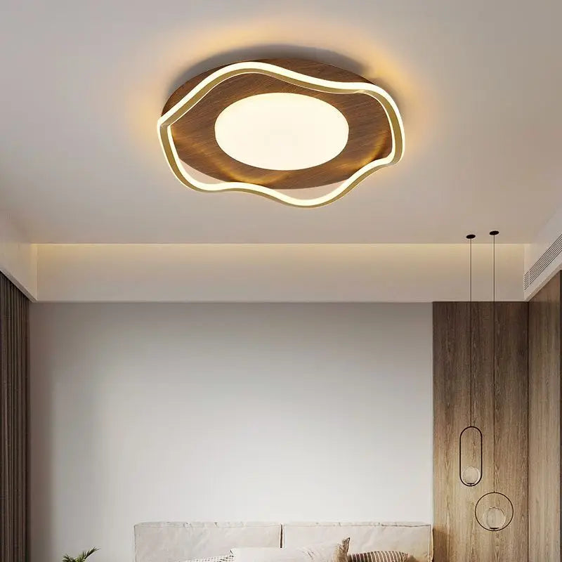Afralia™ Walnut Ceiling Lamp Modern Master Bedroom Dining Room Nordic Chinese new