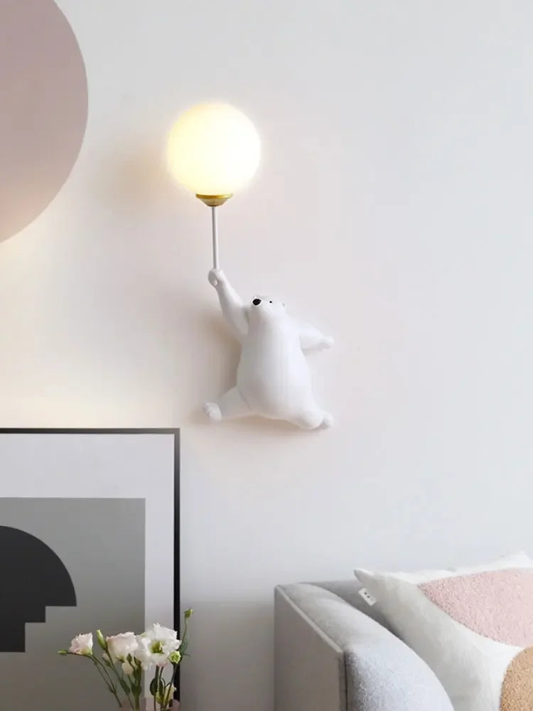 Afralia™ Bear Kids Wall Lamp Set: Boy and Girl Bear Lights for Bedroom Decor