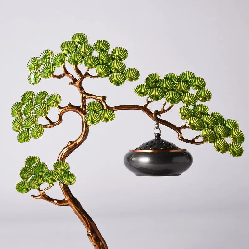 Afralia™ Enamel Pine Ornaments: Wealth-Attracting Chinese Style Home Decor & Housewarming Gift