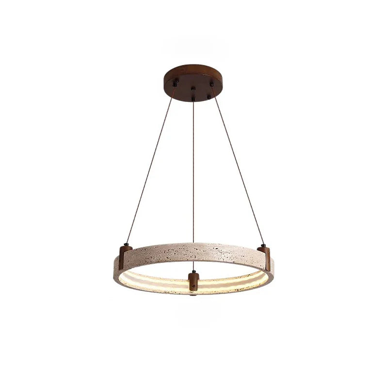 Afralia™ Stone Ring LED Chandelier Pendant Light for Living Room