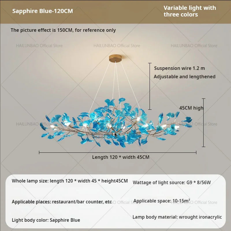 Afralia™ Gingko Leaf Chandelier: Modern Luxury Art Decor for Home, Restaurant & Bar